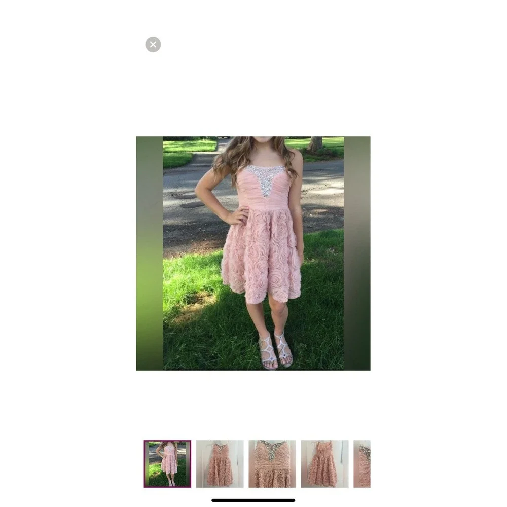 Strapless Princess Style Semi-Formal Dress By Trixxi Bat Mitzvah Juniors Size 1 - Picture 1 of 6